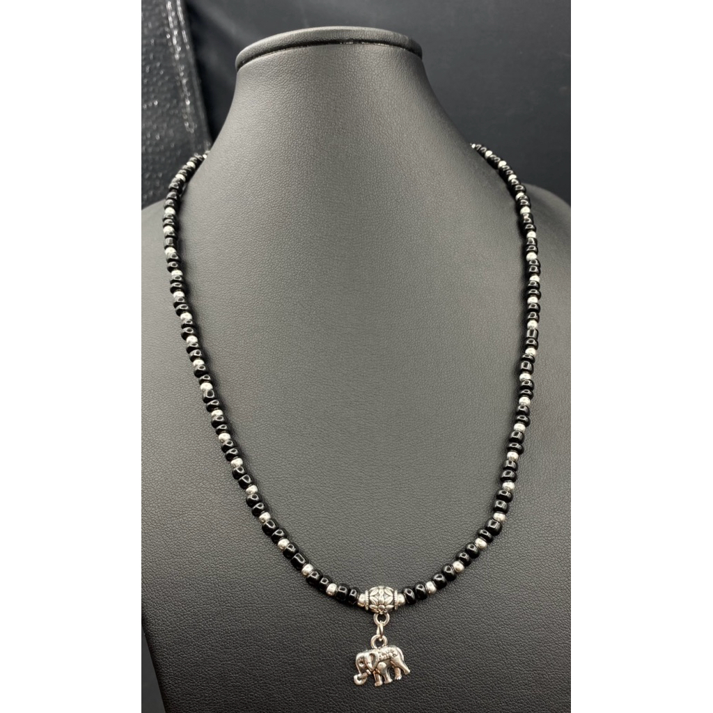 beautiful natural black onyx beads necklace 42 cm