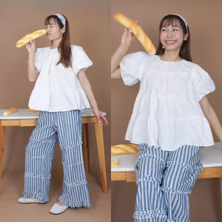 (S-3XL) CHAWY Butter & Flour Bun Blouse 🍞 C4792 เสื้อแขนพอง เสื้อตุ๊กตา