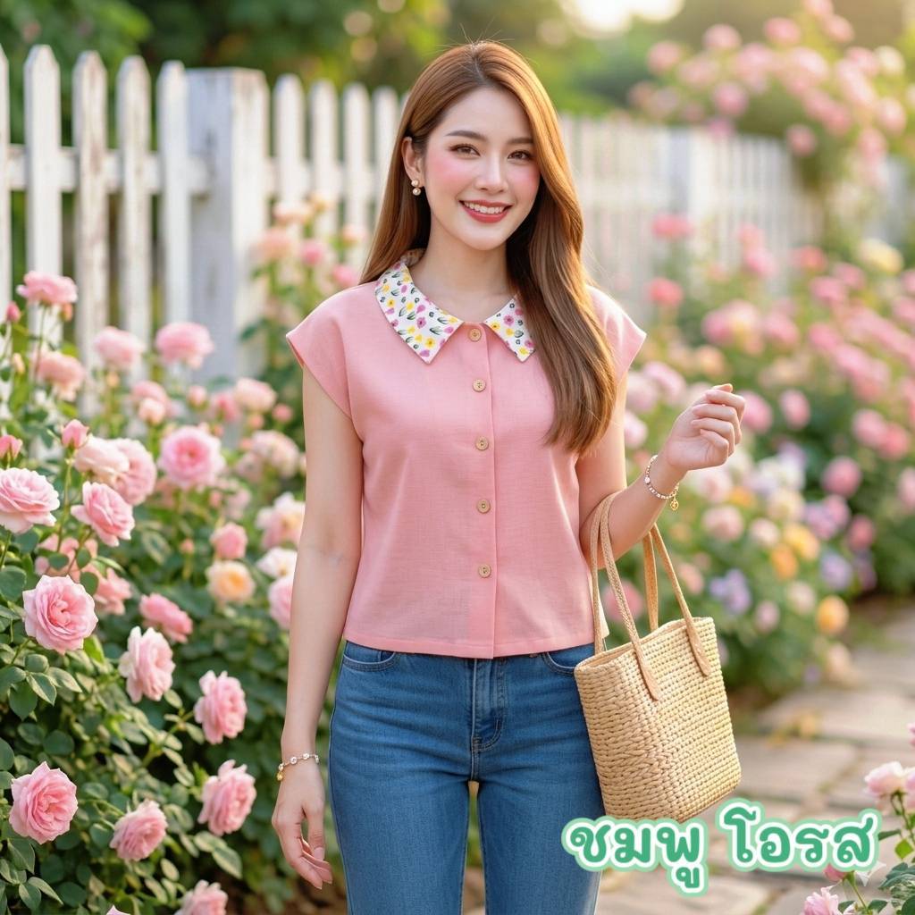 2026สงกรานต์ ลายดอก 38 42 46 เสื้อผ้าฝ้ายสีหวาน พาสเทล ผ้าฝ้ายเชียงใหม่ เนื้อนิ่มใส่สบา