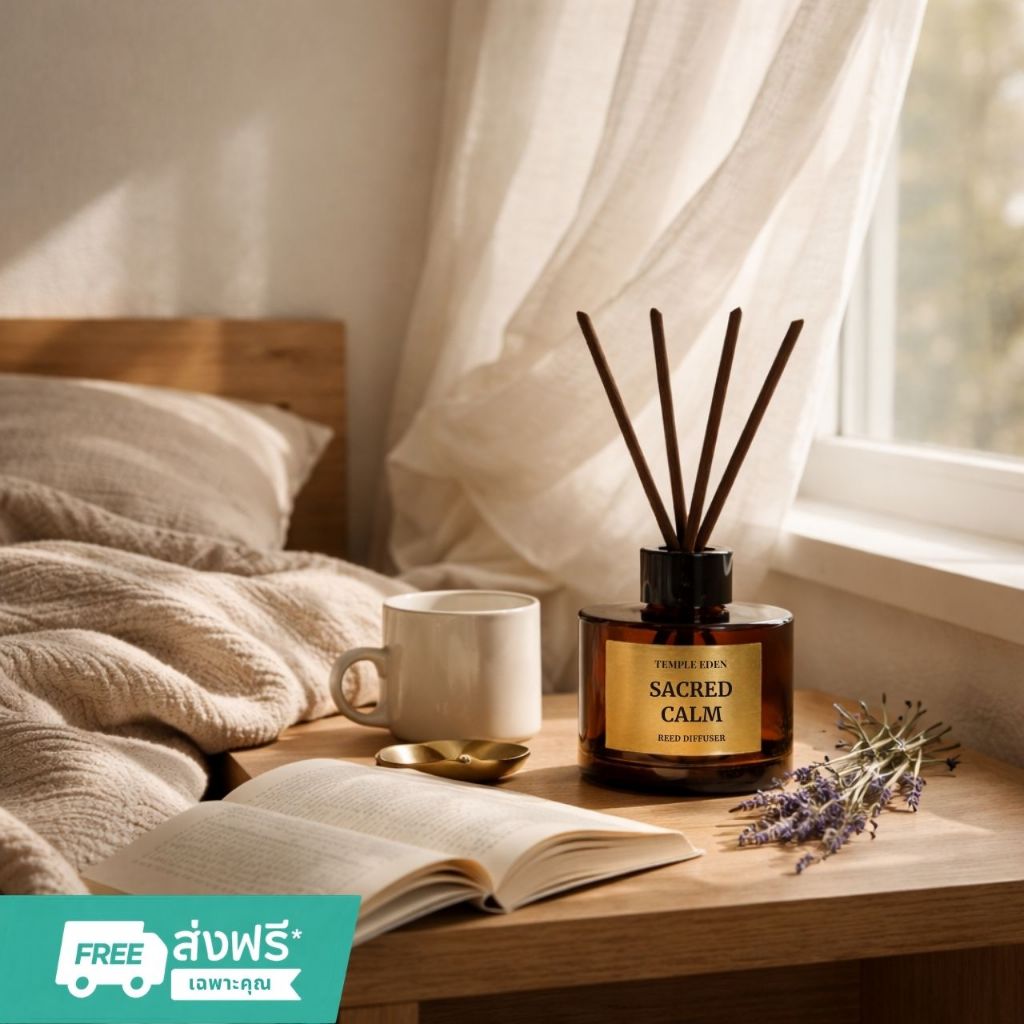 Temple Eden Sacred Calm Reed Diffuser (Ritual Size) | Deep Stillness · ความสงบเพื่อการพักผ่อน