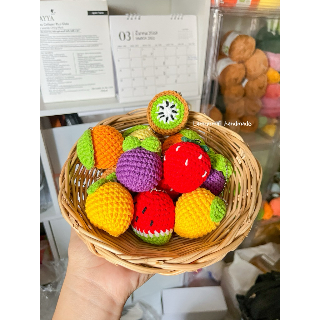 [ ร้านแพทตี้ ] พร้อมส่ง Fruit keychain พวงกุญแจผลไม้ ขนาด 12-13 ซม. งานไหมพรมแฮนด์เมด