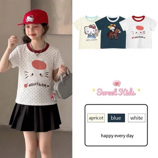 SweetKids พร้อมส่งจากกทม🌸เสื้อยืดแขนสั้นเด็ก🍓เสื้อคอกลมแฟชั่นฤดูร้อน รุ่นใหม่ สไตล์ตะวันตกน่ารัก เหมาะสำหรับเด็กผู้หญิง