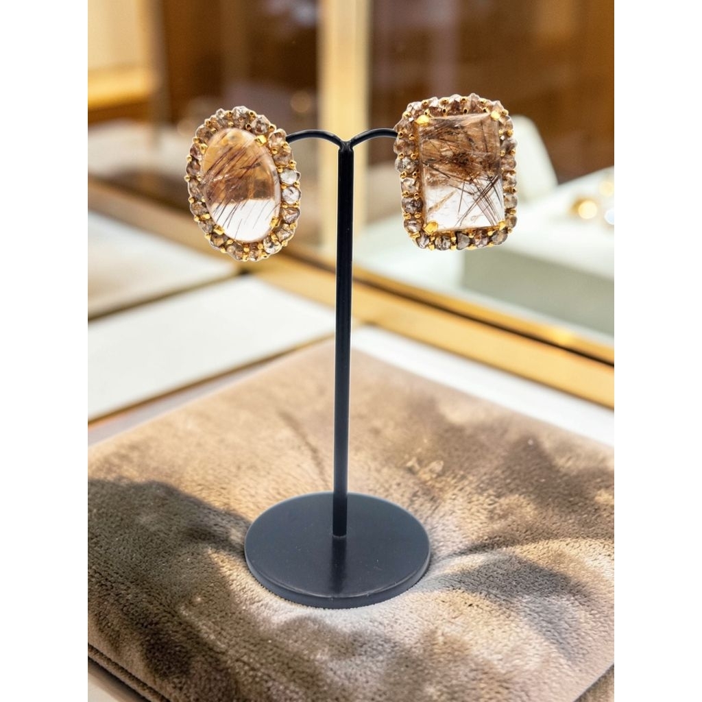 Golden Rutilated Quartz Earrings