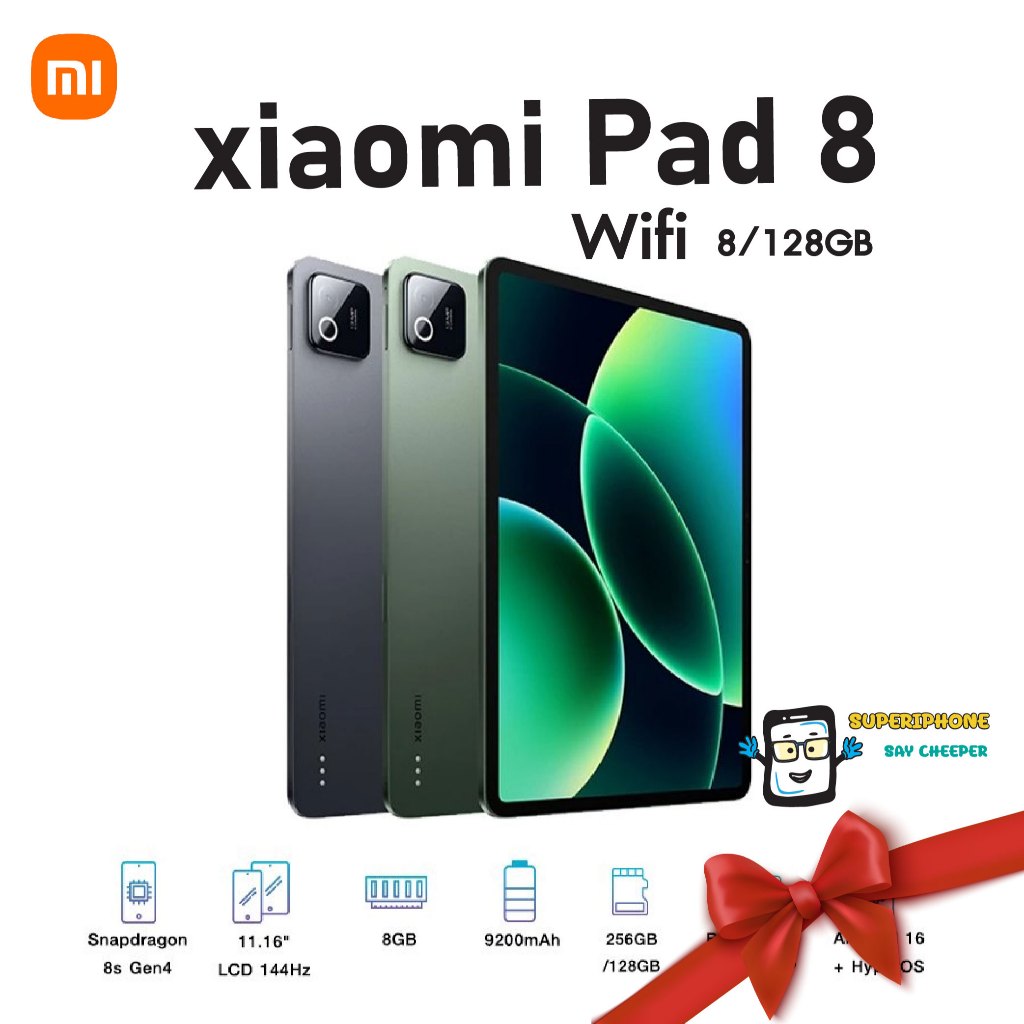 Xiaomi Pad 8 _wifi(8/128GB) ชิป Snapdragon 8s Gen 4 l  แถม Cover(By Shopee  SuperTphone1234)