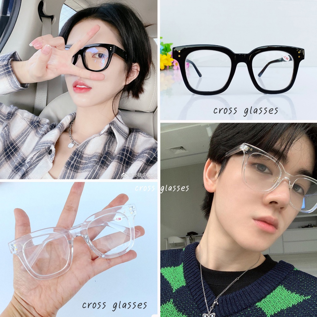 แว่นสายตาสั้น -1.00ถึง-6.00 & แว่นกรองแสงค่าสายตาปกติ ทรงเหลี่ยม รหัส CGS44