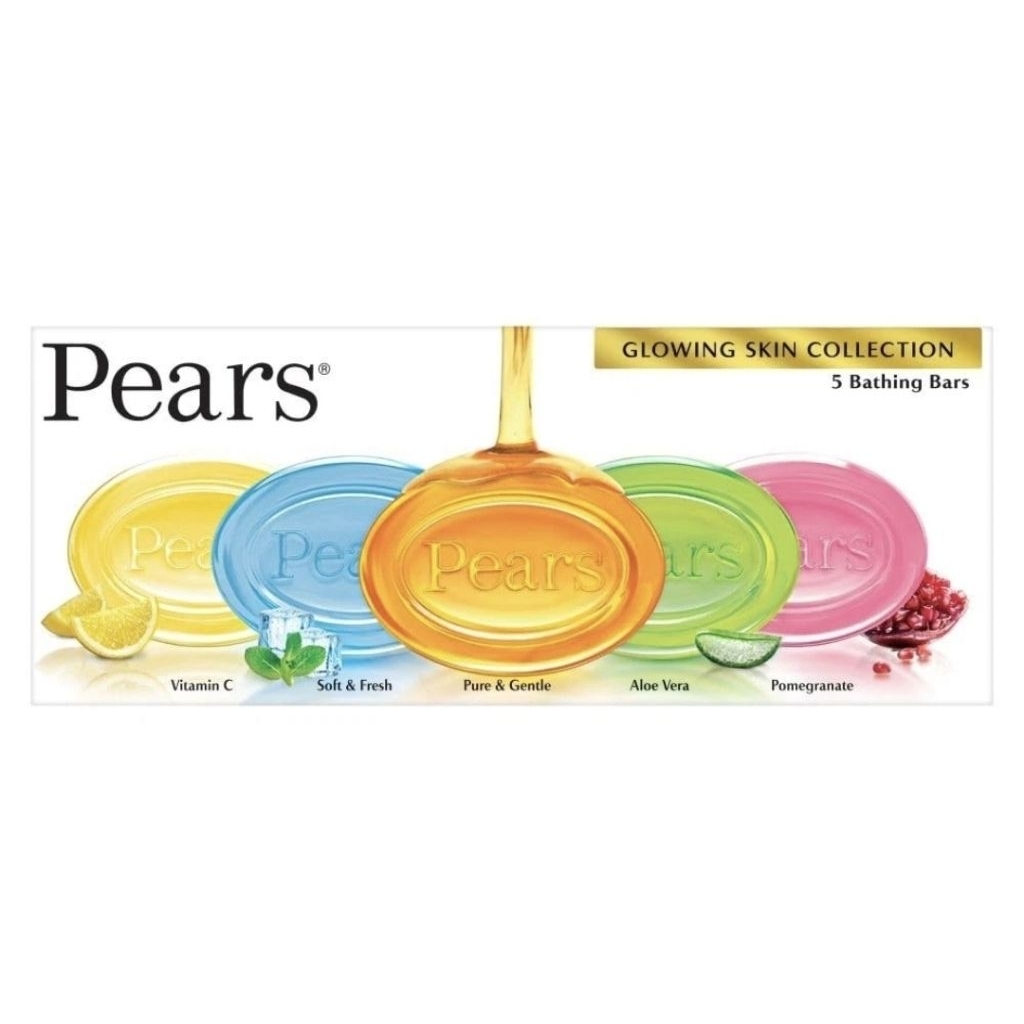 ✨ Pears(อินเดียแท้) ผิวใส ฉ่ำโกลว์แบบธรรมชาติ ✨สบู่ใสในตำนานจากอินเดีย ใช้แล้วผิวนุ่ม ชุ่มชื้น ดูสุขภาพดี 5 ก้อน
