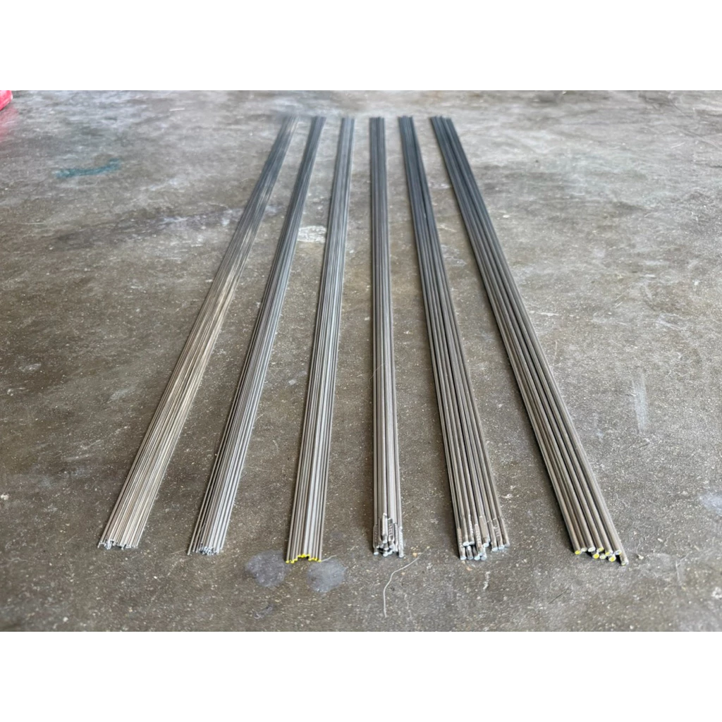 ลวดเชื่อมสเเตนเลส TIG- 308L ขนาด 1 ,1.2 ,1.6 ,2 ,2.4 ,3.2 ,4 mm เเบ่งขาย(100-130 กรัม) ยาวเส้นละ 1 เมตร