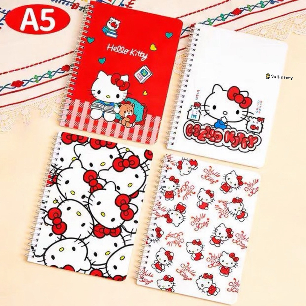 Sanrio สมุดสันห่วง A5 ลายคิตตี้แดงขาว 32K Hello Kitty No.32103