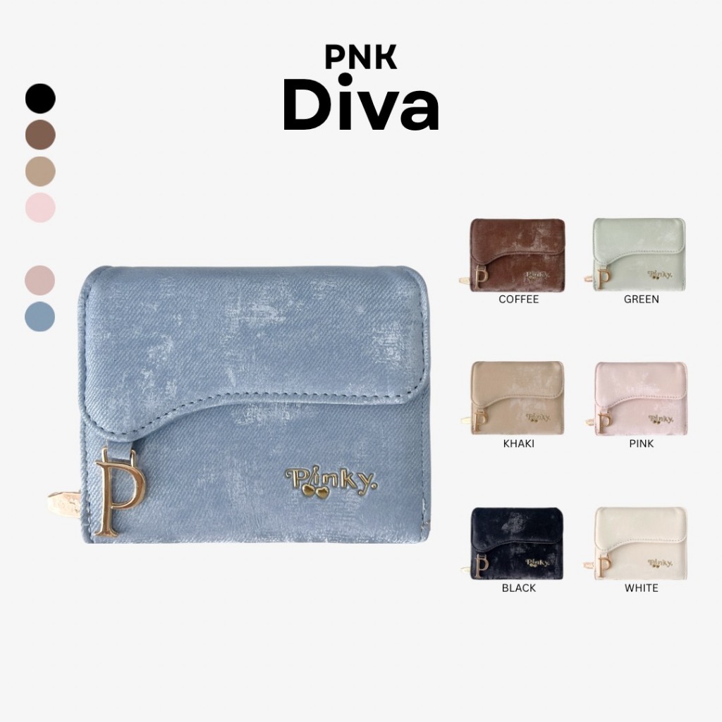 [PINKY] Diva Wallet กระเป๋าสตางค์ใบสั้นสีมงคลตามวันเกิด แบ่งช่องการใช้งานมาให้