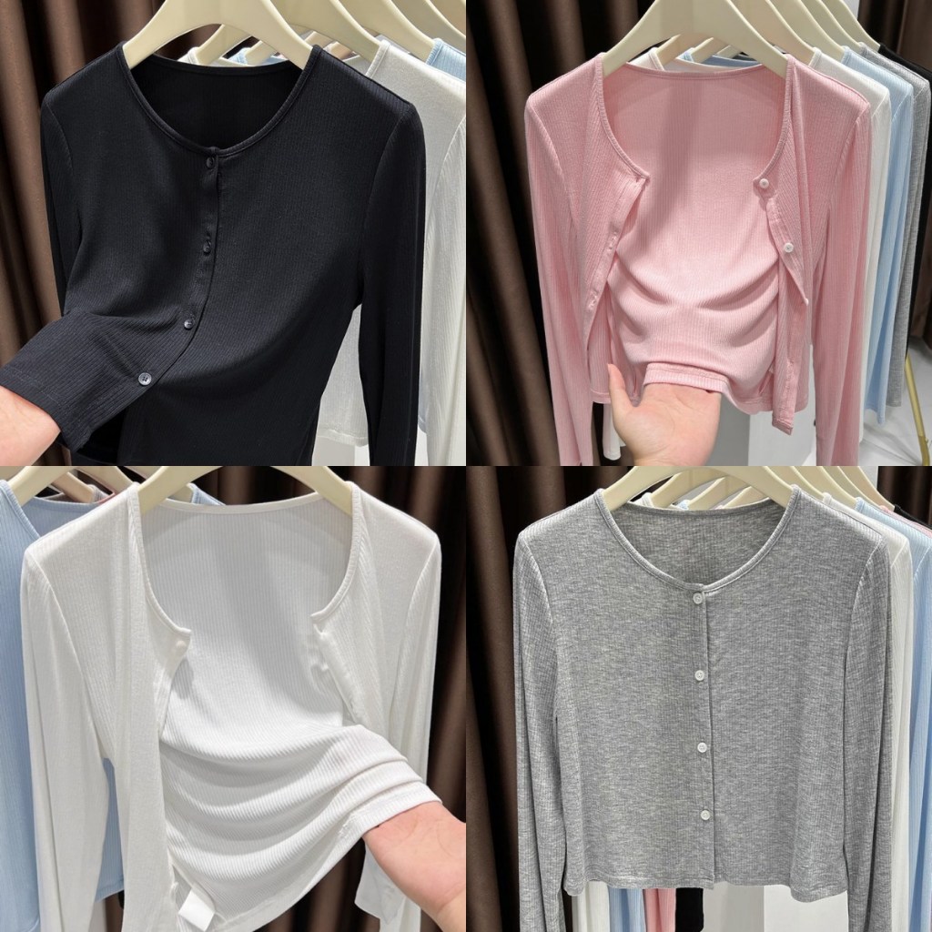 เสื้อคาร์ดิแกนถักเนื้อบางสำหรับผู้หญิง ผ้าคลุมไหล่กันแดด น้ำหนักเบาและสวมใส่สบาย