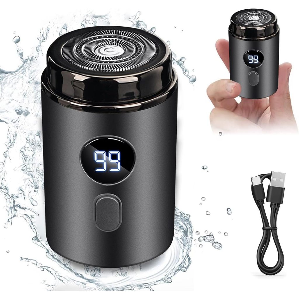 เครื่องโกนหนวดขนาดเล็กแบบพกพา สำหรับผู้ชาย ชาร์จ USB กันน้ำ มีขนาดใส่กระเป๋า แรงม้าดี Shaver