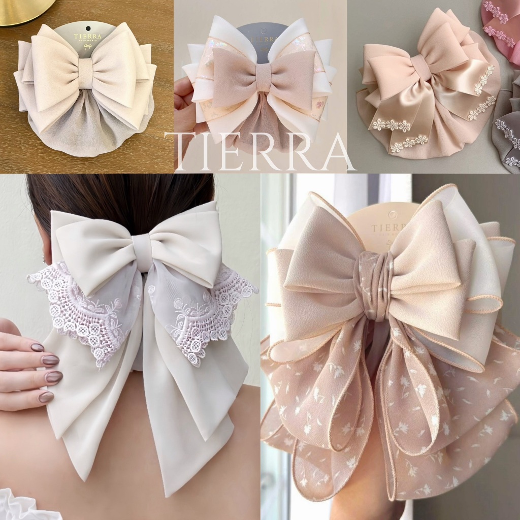รวมเน็ตติดผมสีครีม เบจ วัสดุหายาก จำนวนจำกัด แบรนด์เทียร์ร่า