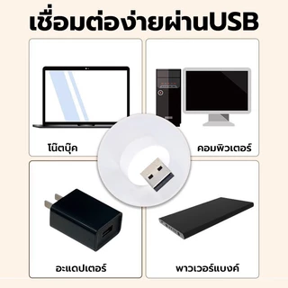 หลอดไฟ LED USB 2W ไฟกลางคืน หลอดไฟขนาดเล็ก แสงขาว/แสงเหลือง ไฟห้องนอน ไฟกลางคืน ไฟหัวเตียง