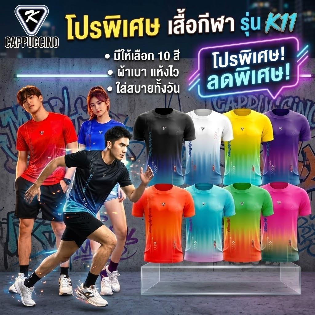 CAPPUCCINO เสื้อกีฬาแขนสั้น รุ่น K11