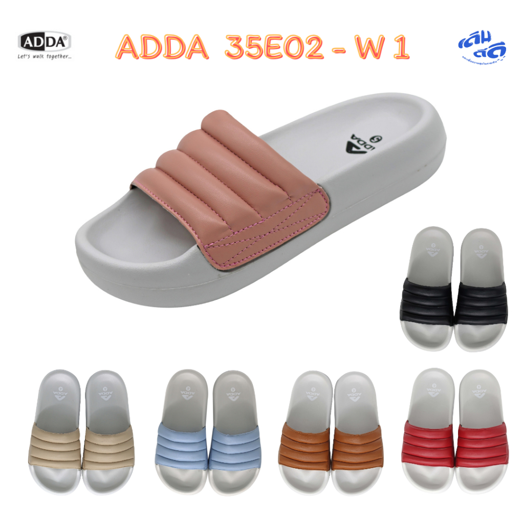 ADDA รองเท้าแตะผู้หญิง รุ่น 35E02-W1 แบบสวม น้ำหนักเบา นุ่ม ใส่สบาย ดีไซน์เรียบ ไซส์ 4-7 (36-40)