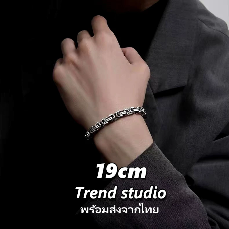 สร้อยข้อมือฮิปฮอปสไตล์เดียวกับดารา ทันสมัย สง่างาม ดูโดดเด่นมาก วัสดุเหล็กไทเทเนียมไม่ซีดจาง ชุดสร้อยข้อมือคุณภาพสูง
