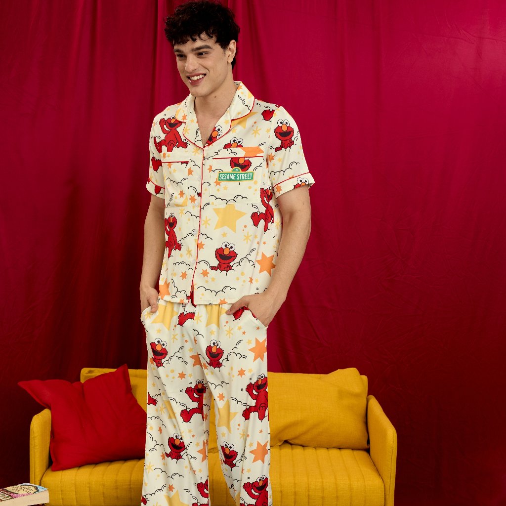Muslin Pajamas x Sesame Street Collection [Twinkle Buddy] | ชุดนอนใส่เที่ยว ลายเอลโม่