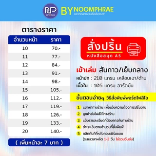 ปริ้นหนังสือ ปริ้นสมุด A5 คุณภาพสูง กระดาษอาร์ตมัน ระบบดิจิตอลออฟเซ็ท พร้อมเข้าเล่ม