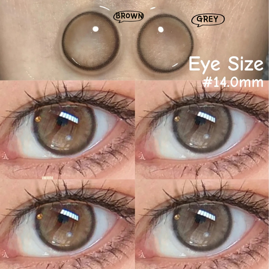 Midroo [0.00-6.00] คอนแทคเลนส์🤍 เลนส์สวีท FOG Pearl Brown/Grey DIA14.0 มม-1คู่