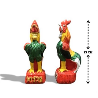 ไก่แก้บนปูนปั้น ไก่ถวายไอ้ไข่ ไหว้พระเจ้าตากสิน ไก่ไหว้พระนเรศวร ไก่ชน ไก่เงินไก่ทอง ขนาด 13 เซน สำหรับงานพิธีกรรม