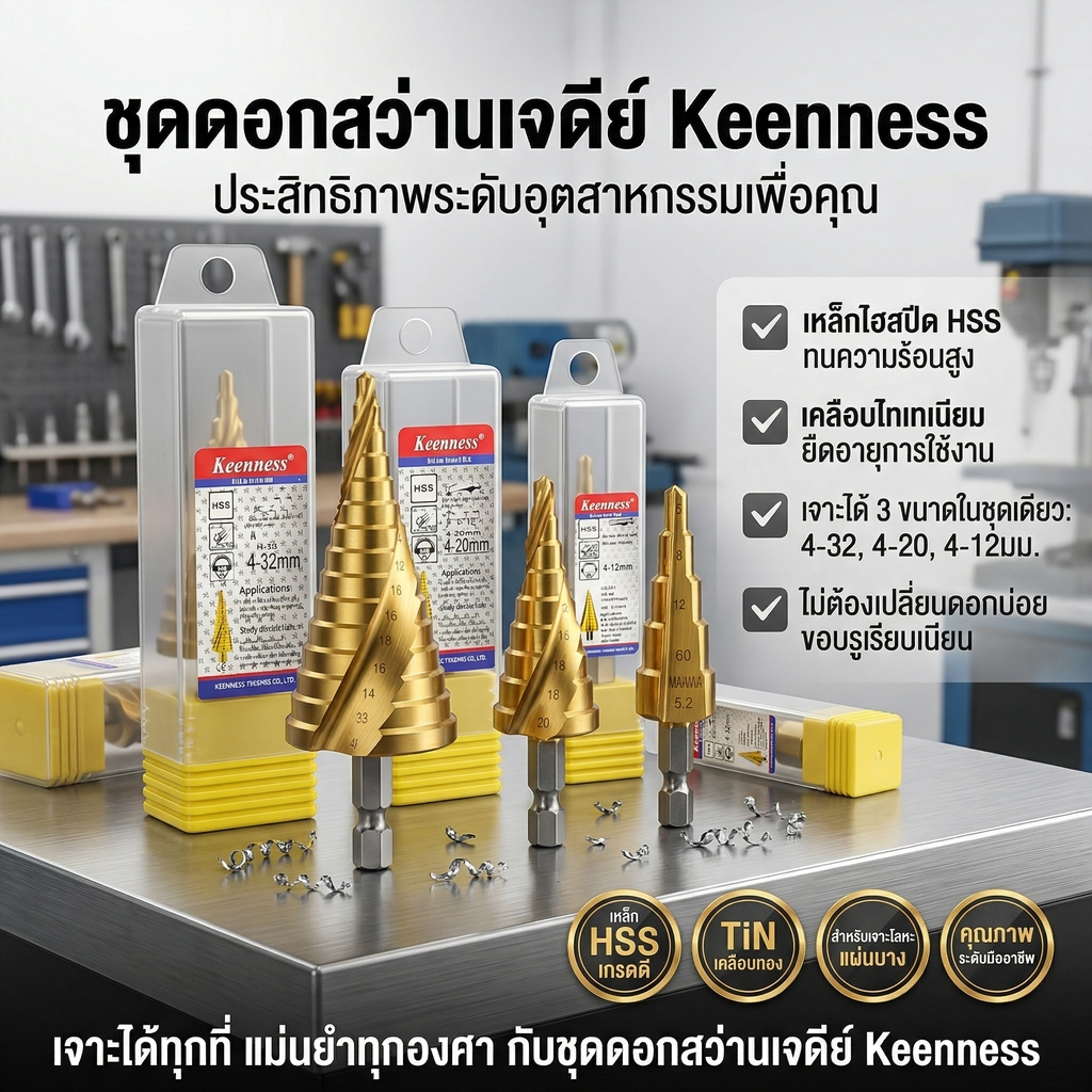 ดอกสว่าน ดอกสว่านทรงเจดีย์ ดอกสเต็ป Keenness
