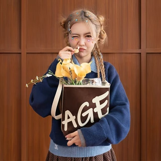 AGE FREE Mini Gabine - กระเป๋าสะพายไหล่ กระเป๋าทรงถัง กระเป๋าถือสำหรับผู้หญิง ความจุขนาดเล็ก Bucket bag