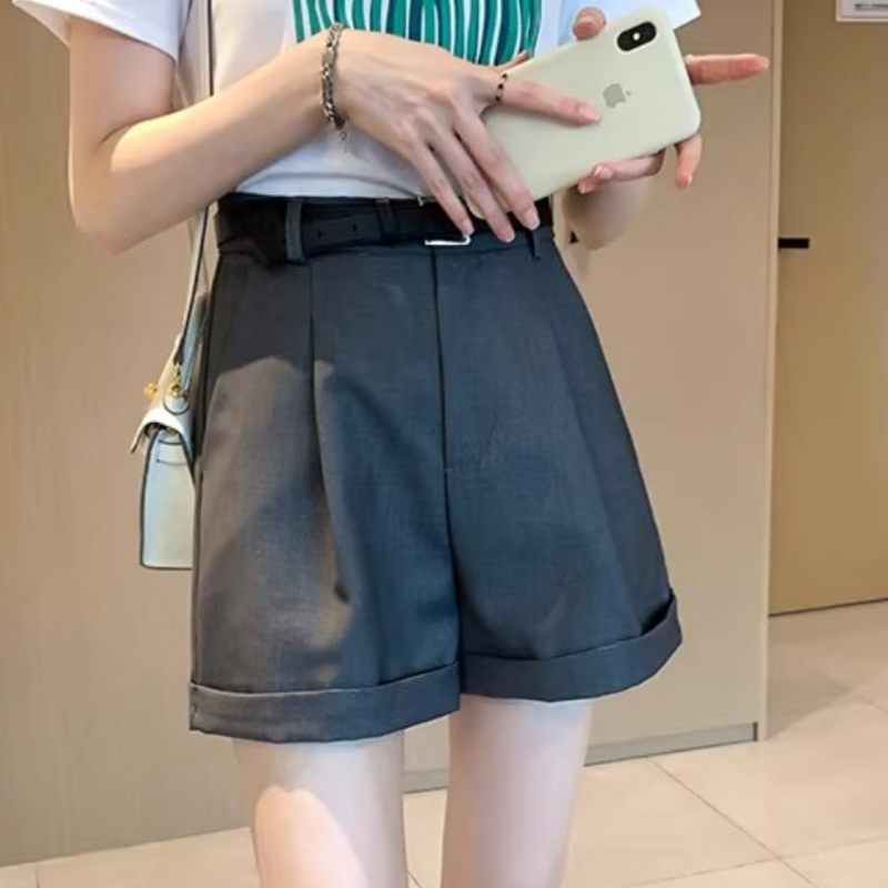 Bived S-6XL ของผู้หญิง กางเกงขาสั้น เอวสูง เอ-ไลน์ หลวม กางเกงขากว้าง ผ้าบาง (ไม่มีเข็มขัด) ราคา ถูกที่สุด ดีลบีเคเค แกลเลอรีภาพที่ 5