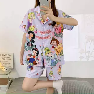 🔥มาใหม่พร้อมส่ง🔥 ชุดนอนผ้าไหมอิตาลี่ แขนสั้น-ขาสั้น มีหลายลายให้เลือก ผ้าดี ฟรีไซส์ SS-1