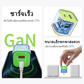 YOODEX Ganve รับประกัน 1 ปี ชาร์จไว PD 30w (หัวชาร์จ + สายชาร์จ) สายชาร์จเร็ว 【รองรับ ip15/17 Pro Max～IOS】