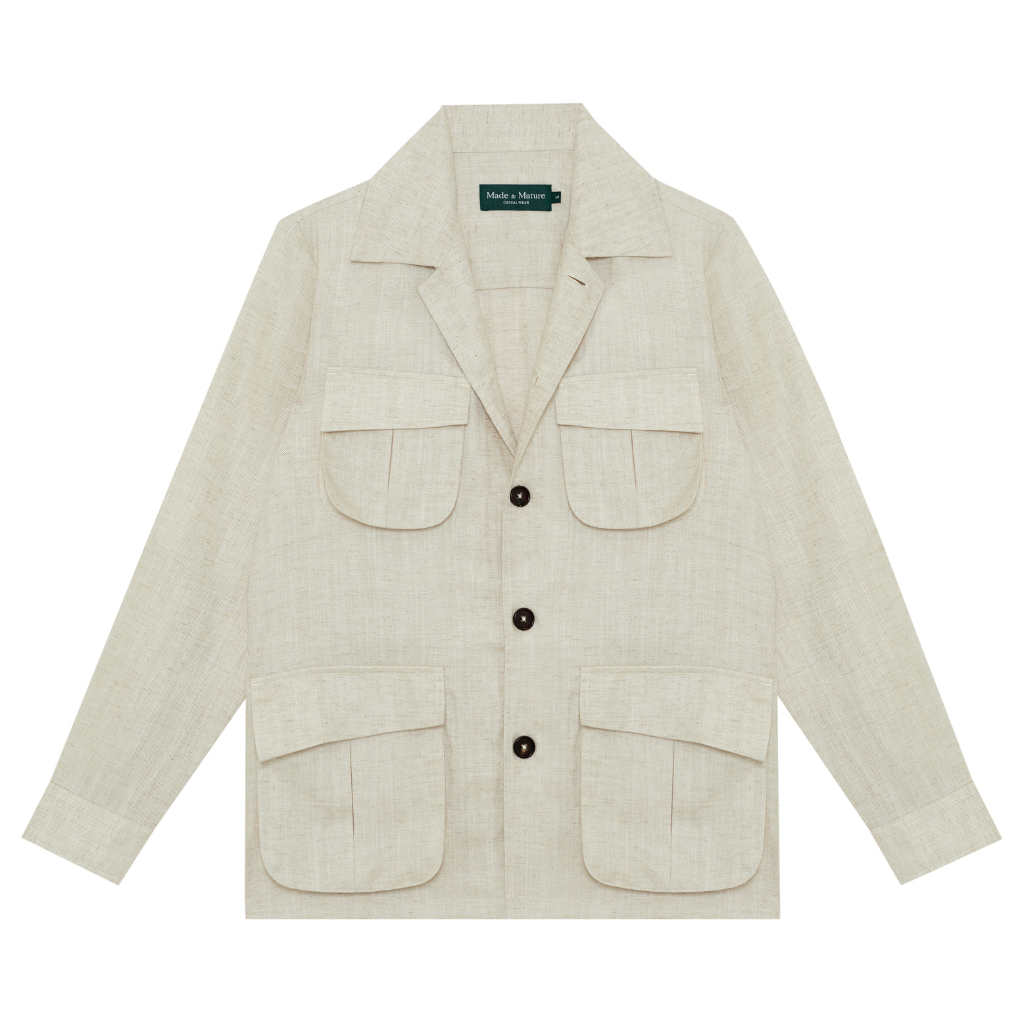 MadetoMature Linen Jungle Jacket Overshirt Ivory เสื้อจังเกิลแจ็กเก็ต สีขาว