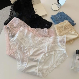 💗ขนาด M-XL💗 กางเกงในผู้หญิง กางเกงในลูกไม้ ผ้านุ่มระบายอากาศได้ดี เนื้อผ้าทอเรียบลื่น เซ็กซี่และทันสมัย