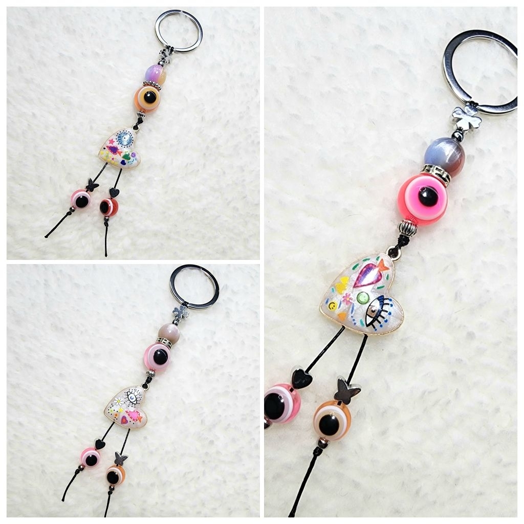 Keychain >> EVIL EYE 🧿 พวงกุญแจ ที่ห้อยมือถือ ที่ห้อยโทรศัพท์ | เครื่องราง ปกป้อง | ของขวัญปัจฉิม ha