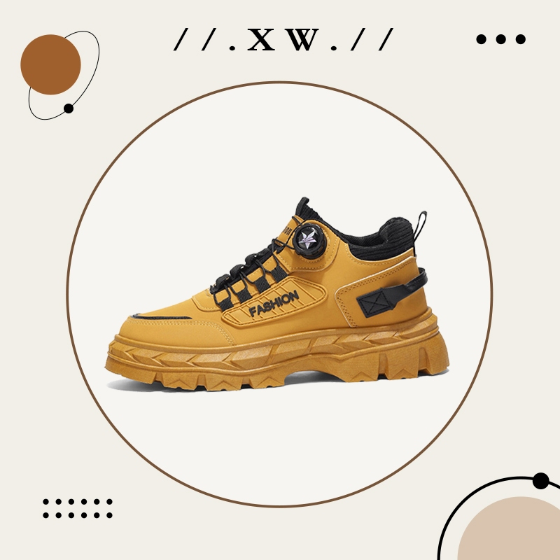 XWshopee รองเท้าผ้าใบลำลองผู้ชายสไตล์เรโทร พื้นหนา กันลื่น ทรงตัวดีเหมาะสำหรับทุกการเดินทาง ทำจากวัสดุคุณภาพสูง ทนทาน
