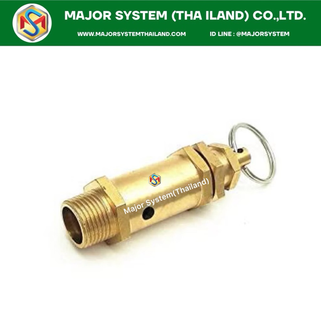 โปโลลม เซฟตี้วาล์วถังลม วาล์วนิรภัยลม ตัวปล่อยลม ตัวระบายลม SAFETY VALVEวาล์วทองเหลืองAir Compressor Safety Relief Valve