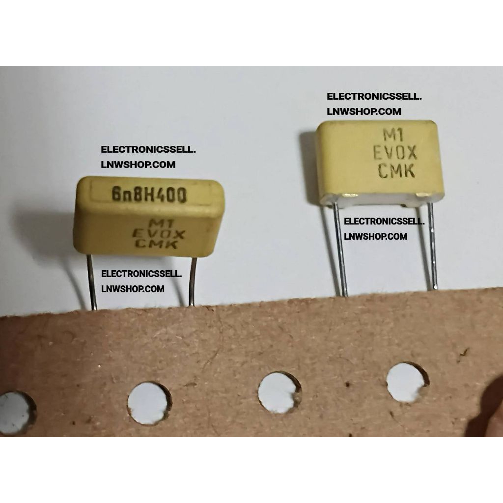 6n8 H 400V 6800PF 6.8NF 0.0068UF POLY CAPACITOR คาปาซิเตอร์ โพลี ขาห่าง 10มม. 10MM. ยี่ห้อ EVOX ของแ