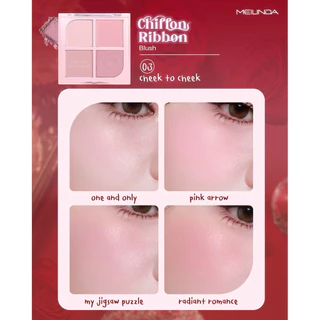 Meilinda Chiffon Ribbon Blush บลัชออน 4สี 4 ช่อง เมลินดา ชิฟฟ่อน ริบบ้อน บลัช MC5102