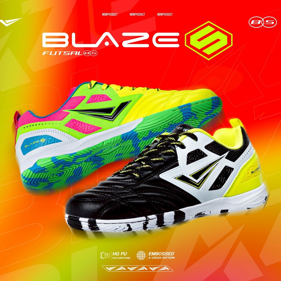 ใหม่! รองเท้าฟุตซอล WINGZ BLAZE น้ำหนักเบา เเข็งเเรง ยึดเกาะสนามได้ดี อัปเปอร์ PU ปกป้องการบาดเจ็บบริเวณนิ้วเท้า