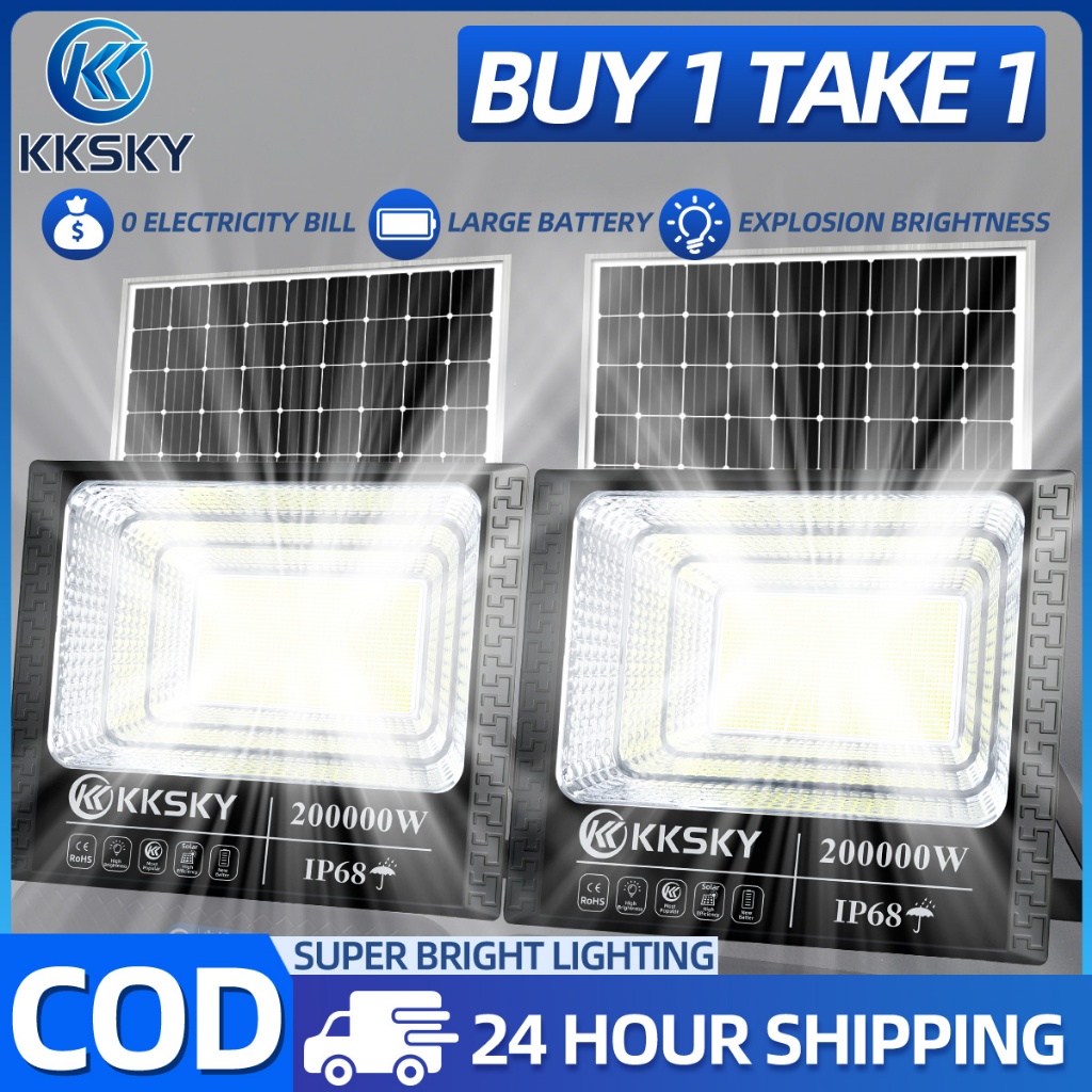 KKSKY ไฟโซล่าเซลล์ ไฟ 200000W 80000W LEDไฟสวนโซล่าเซลล์ สปอร์ตไลท์ ไฟถนน ไฟกลางแจ้ง กันน้ำ ทนทาน สว่าง Solar Lights IP68 รูปที่ 6