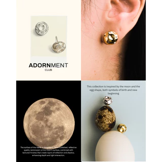 Adornment club - Egg earrings (gold/silver) ต่างหู l nickel free, waterproof, long-lasting แพ้ง่ายใส่ได้ กันน้ำ