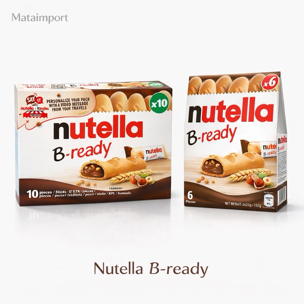 Nutella B-Ready นูเทลล่า บี-เรดี้ เวเฟอร์อบกรอบสอดไส้นูเทลล่า มี 2 ขนาดให้เลือก