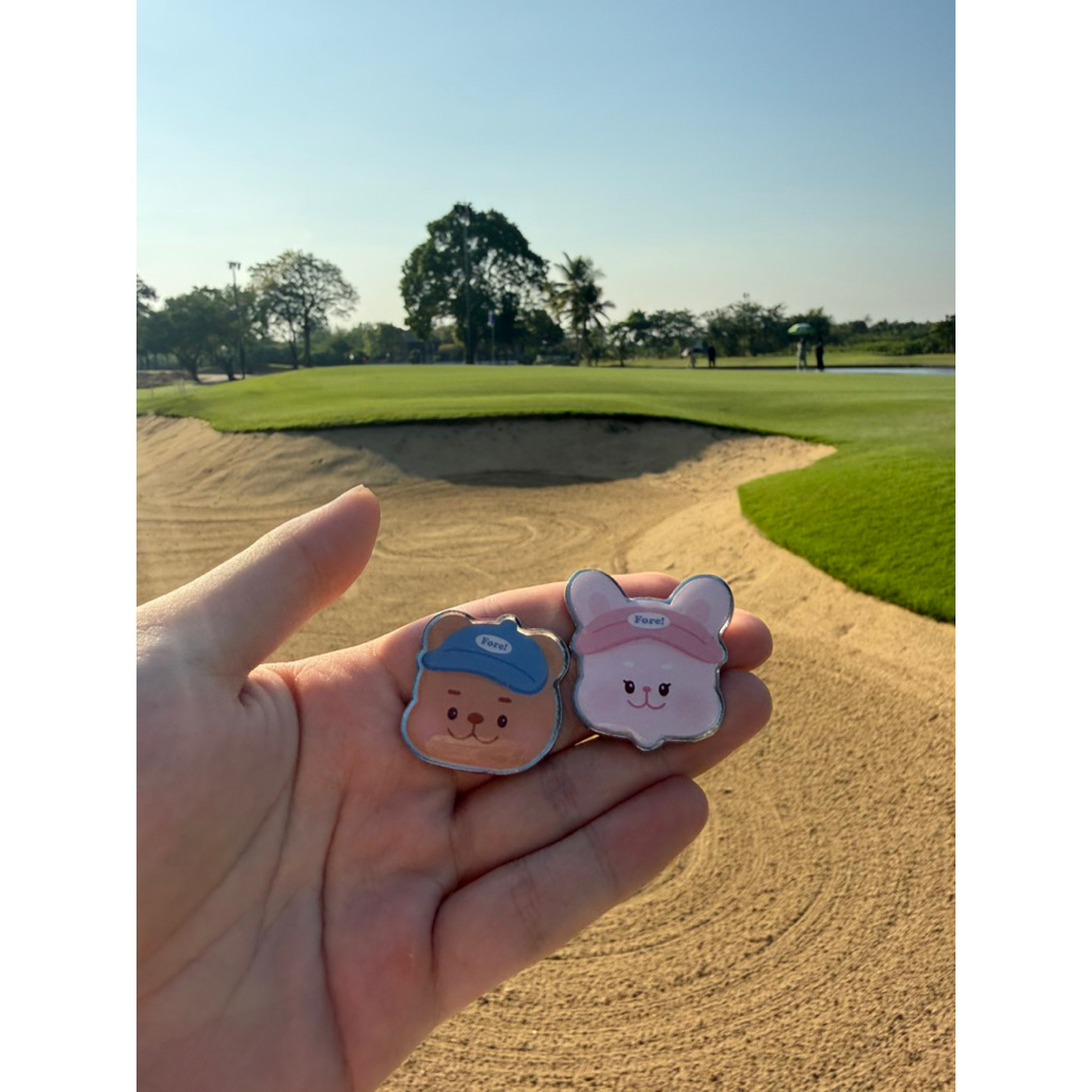 PinkPar Golf marker 🐰🐻 หมุดมาร์กลูกกอล์ฟน่ารัก pink par club