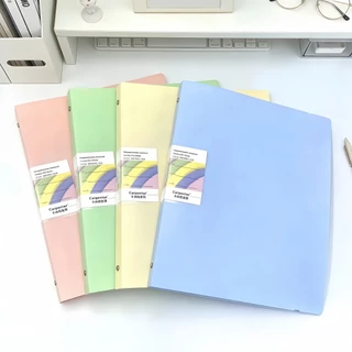 แฟ้มห่วง 5 รู A4 สีพาสเทล กันน้ำ จุเยอะ ป้ายสันดึงออกได้ แฟ้มเอกสาร อุปกรณ์ออฟฟิศ อุปกรณ์การเรียน