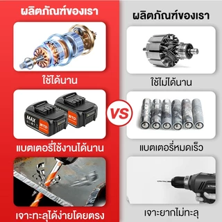 🔥ประกัน 30 ปี🔥สว่านไร้สาย 3 ระบบ มีระบบกระแทก มอเตอร์บัสเลส ไขควงไร้สาย สว่านไขควง พร้อมอุปกรณ์ครบชุด