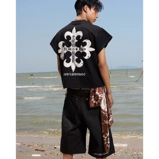 (🔥จัดส่งด่วน 1 วัน!) 22wrldwidee Raider Crest Muscle Tank เสื้อ BOXY TANKTOP ลายสกรีนไขว้เนื้อสีแน่น (OC154)