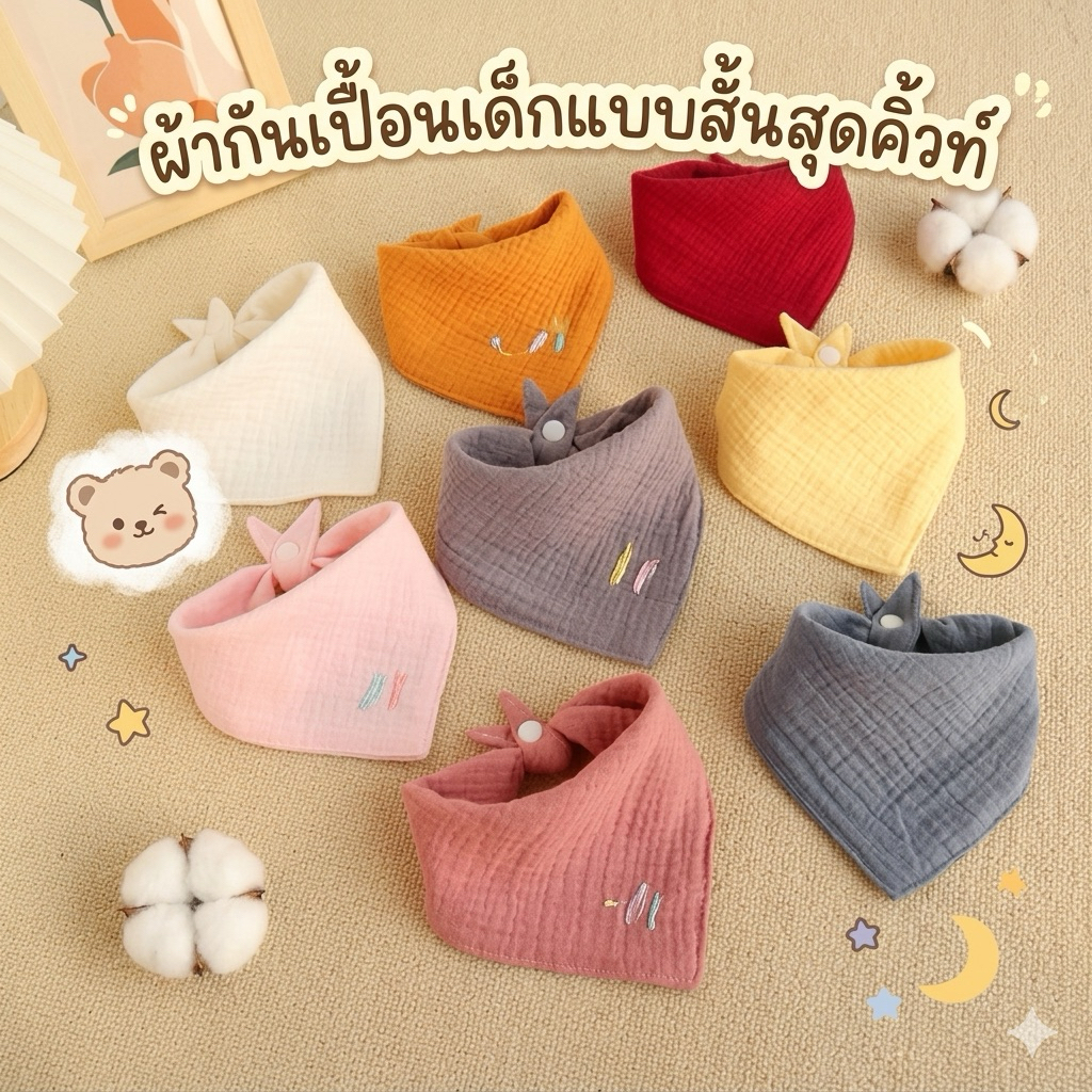 ผ้ากันเปื้อนแบบสั้น 45cm 19cm พร้อมส่งจากไทยไม่ต้องรอนาน แบบผ้า
