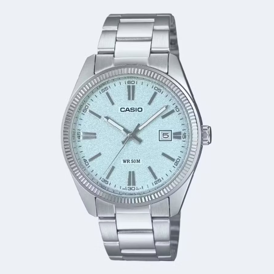 นาฬิกาขัอมือCasio Mtp 1302DA-2A2ฟ้าเทอร์ครอยซ์ของแท้รับประกัน1ปี