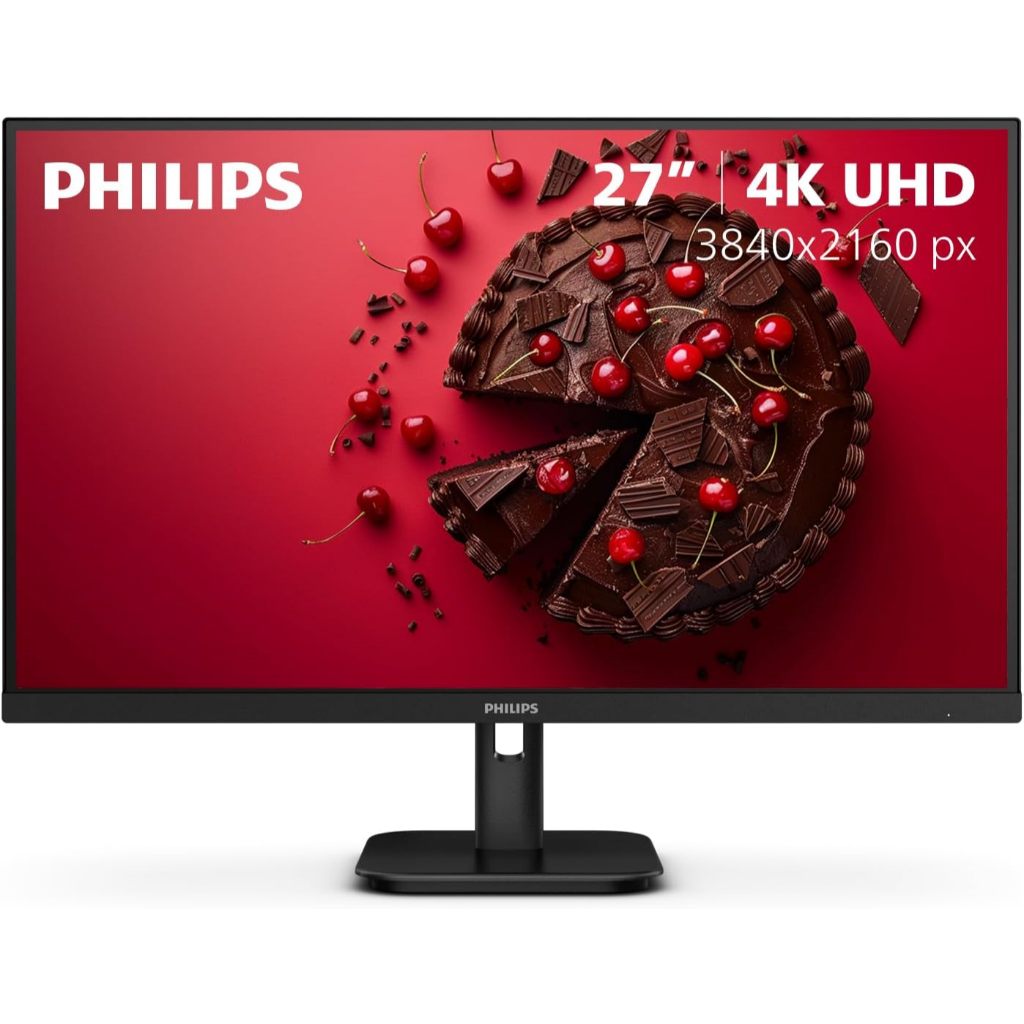 Philips 27E1N1800A/67 27" IPS 4K UHD (3840 x 2160) Monitor, Built-in Speakers, HDR10, Eyes Care, VESA - 3 Yrs Warranty