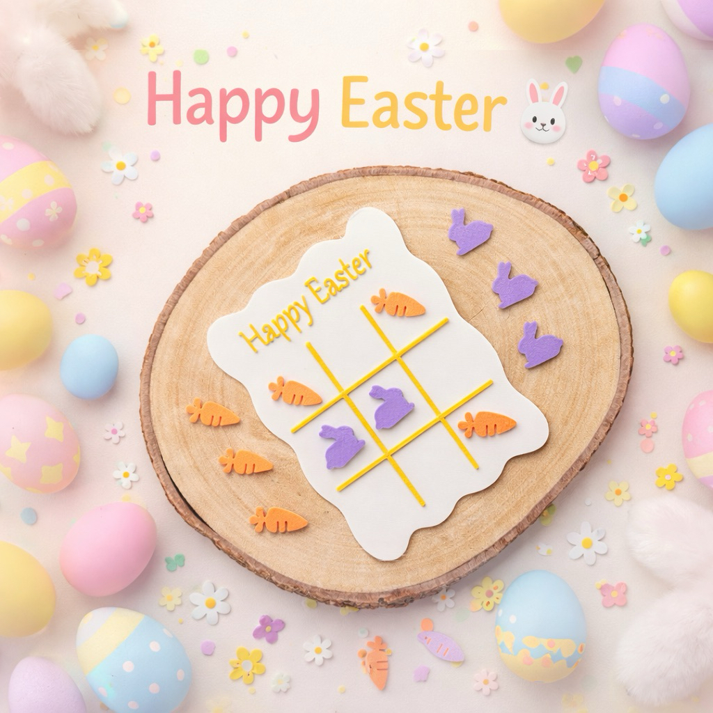 พร้อมส่ง🇹🇭งานปริ้น3D เกมส์XO Tic-Tac-Toe Easter Set🐣✨