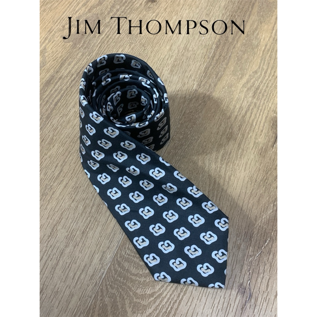 Jim Thompson thai silk tie กว้าง9cm สภาพดี