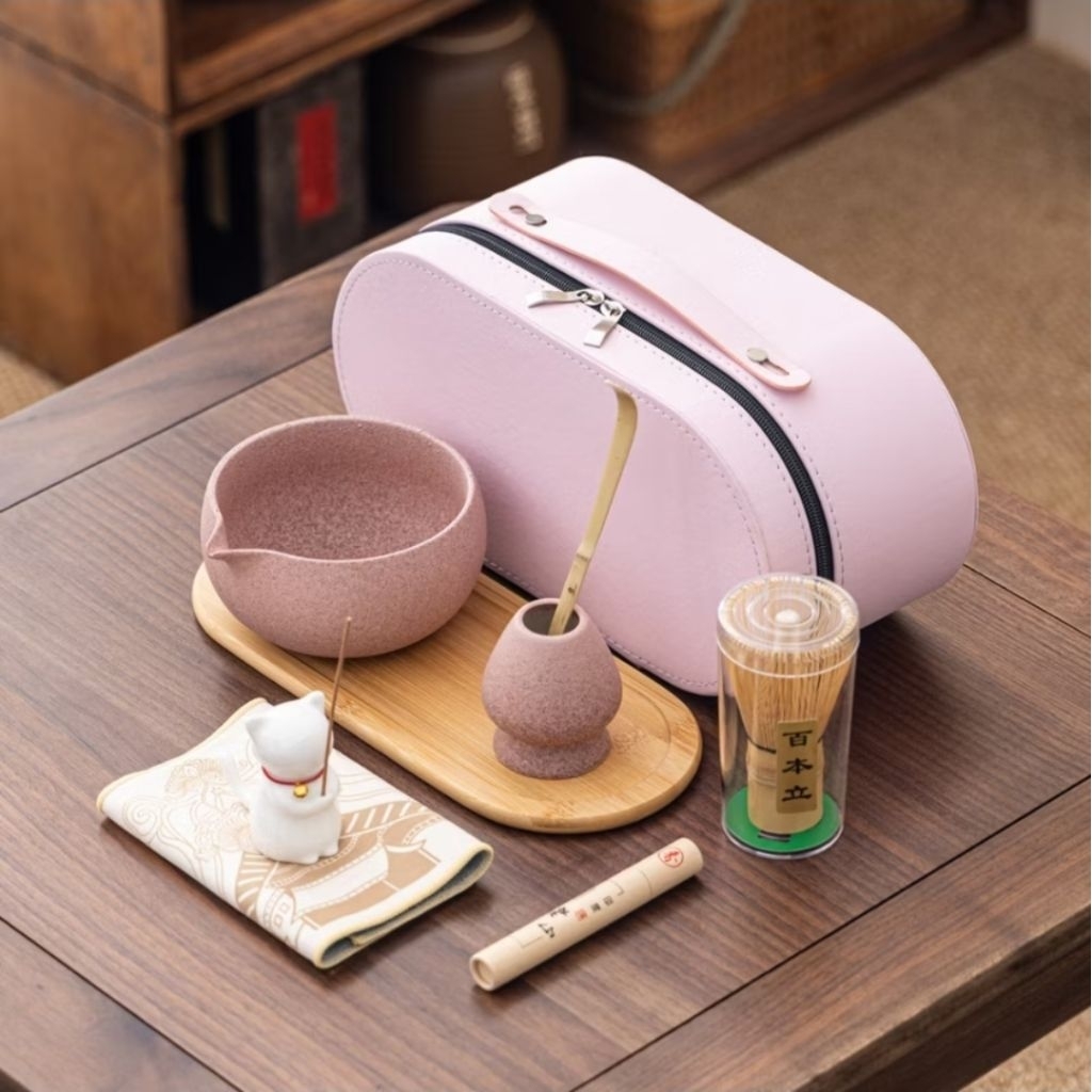 พร้อมส่ง! ชุดชงมัทฉะ8ชิ้นพร้อมกระเป๋า matcha travel set